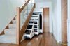 Stairs In The Kitchen Fancy Black Wooden Gray Cushioned ___.jpg